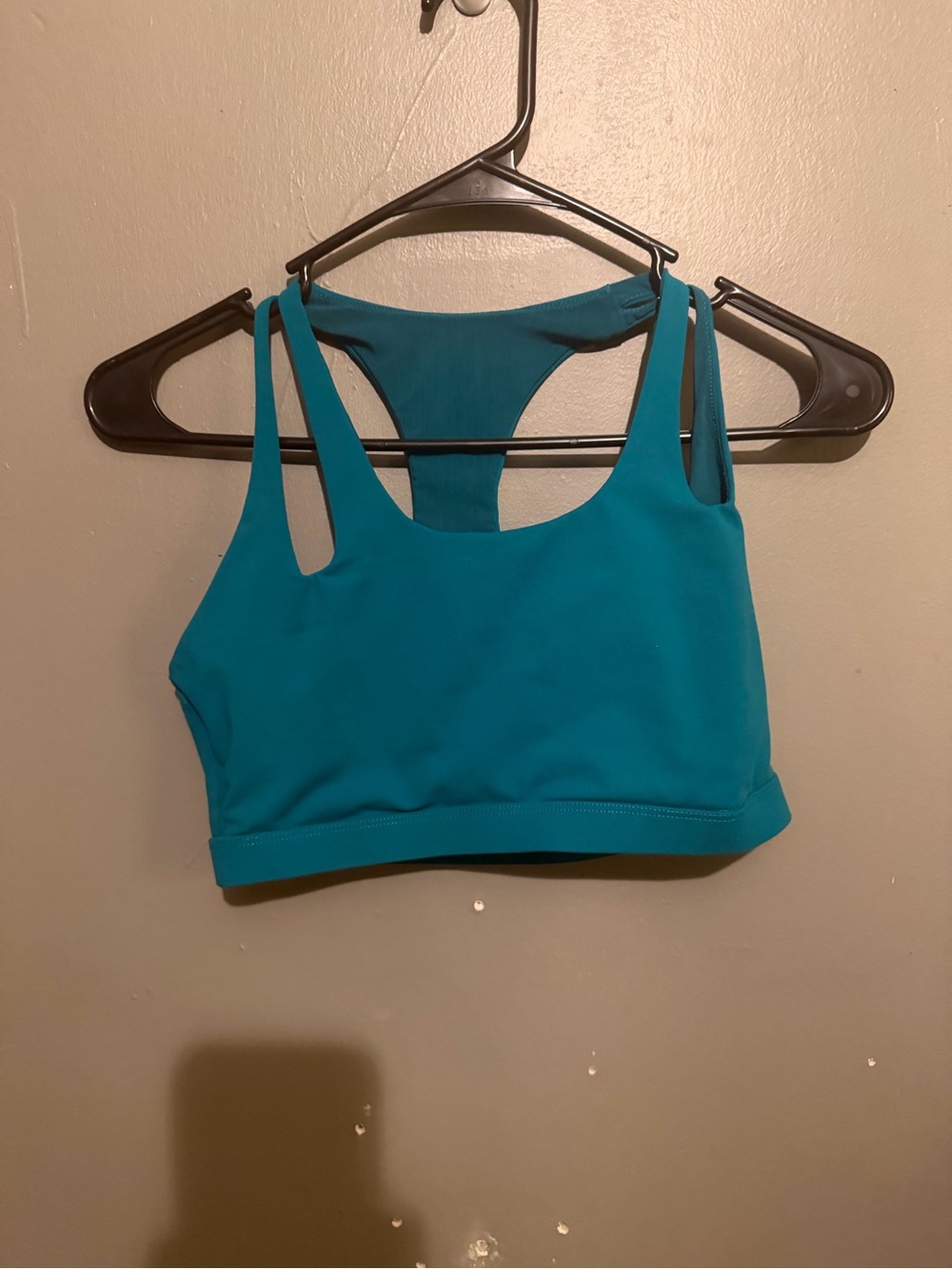 Fabletics Teal Double-Strap Racerback Sports Bra